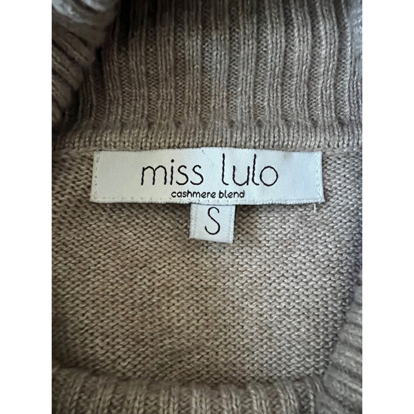 Women's Miss Lulo Beige Sweater Dress Size S Wool & cashmere Blend - Picture 3 of 6